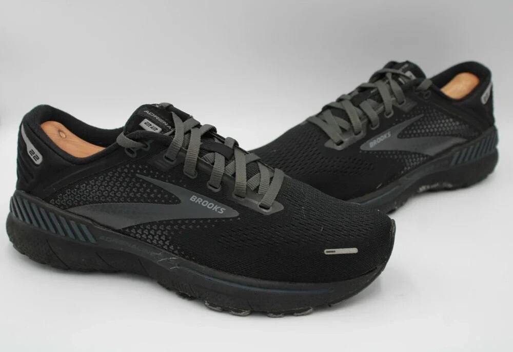 Size 7.5 - Brooks Adrenaline GTS 22 Woman's Black Running Shoes - 1203531B020